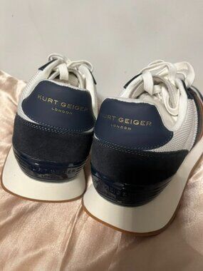 Kurt Geiger London White/Navy Size 11 Men's Snicker